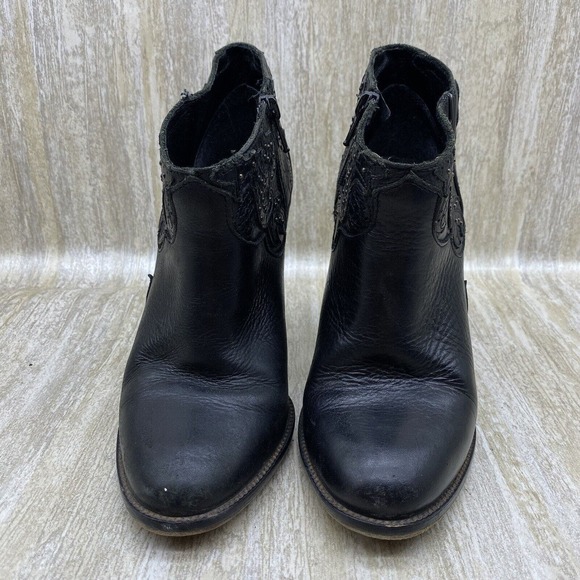 Diesel Womens Guadalupy Ankle‎ Boots Womens US 6 Black Leather Booties EU 36 - Picture 3 of 11